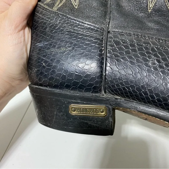 Vintage HONCHOS Made in USA COWBOY Western Boots Black Embroidered Men’s 11 D 🖤